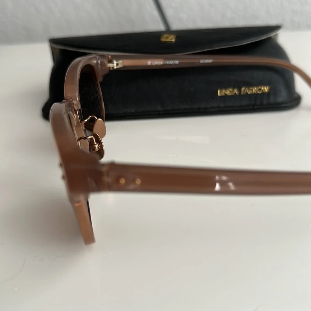 Linda Farrow Clubmaster 24k Rose Gold-Plated Pink Mirrored Sunglasses Square